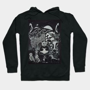 Just Black and White Animals Hoodie